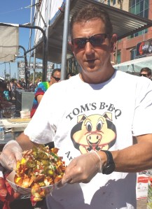 man w bbq nachos