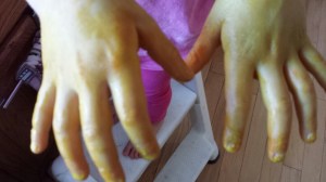 yellow hands
