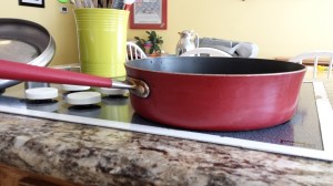 clean red skillet