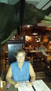 Bec is being watched over by an elephant!