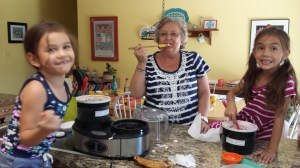 Enjoying ice cream clean-up.