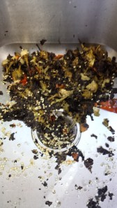 sink full of pepper skins