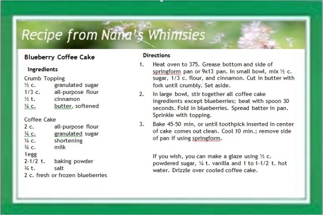 Blueberry Coffee Cake