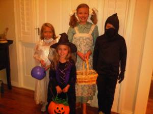 Dagny is a bride, Magnolia is a witch, Addie is a pioneer girl, and Alastair is a ninja.