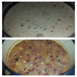 New England Clam Chowder and Manhattan Clam Chowder. Yum.