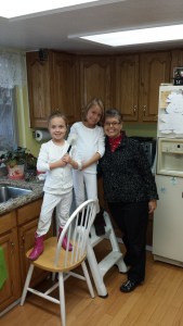Magnolia and Dagny helped me make Grandma Wilma's meringue shells.