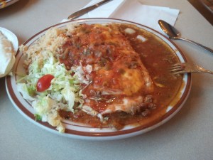 The Frontier burrito from the Frontier Restaurant in Albuquerque, NM.