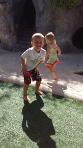 Austin is getting ready to take the plunge into the water 