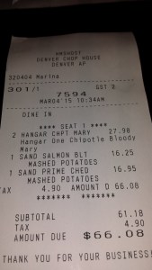 restaurant bill
