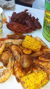 Seafood as it's unveiled. Yum.