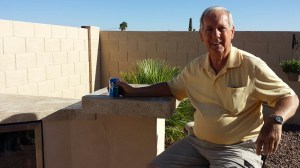 Bill is enjoying the fruits of his labor.