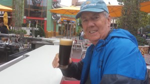 Bill enjoys an adult beverage in Downtown Disney.