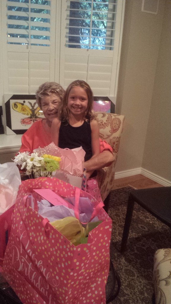 Dagny and Grandma Lynne and many presents