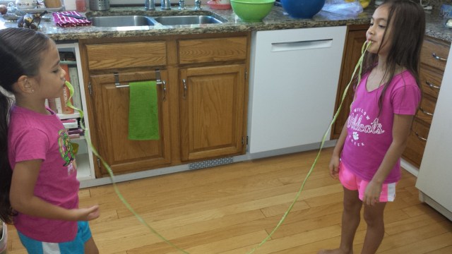 Kaiya Mylee eating apple peel