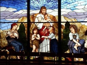 I love this stained glass window at the back of the children's room at St. Thomas More Catholic Church in Centennial.