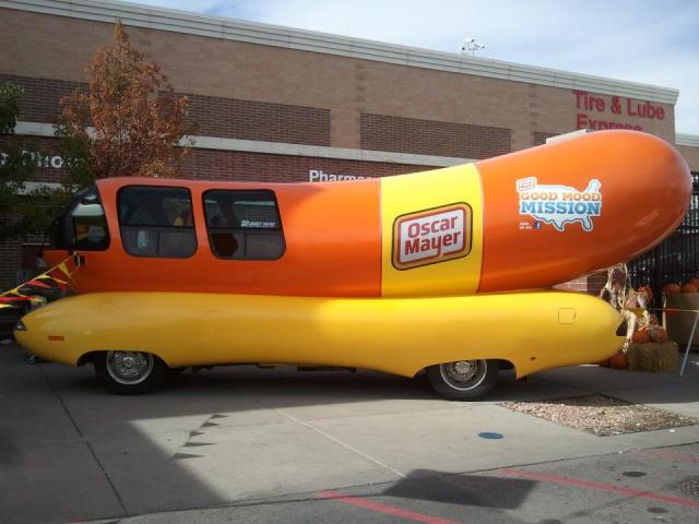 I took this photo of the Weinermobile outside of our neighborhood Walmart.