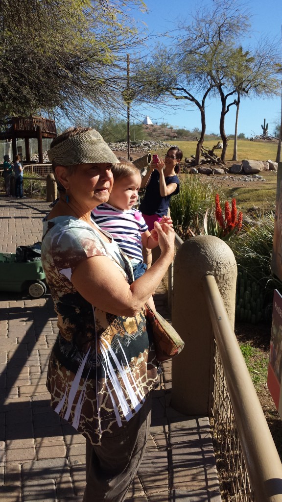 Lilly and Aunt Bec check out the African savannah.