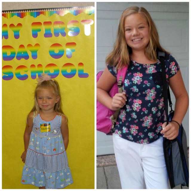 Addie's first day at school collage