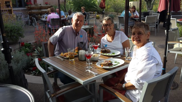 Bill, Bec, and I enjoyed a yummy dinner on the patio.