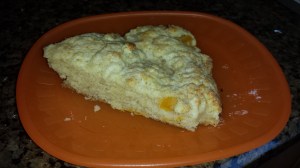 peach scone cut