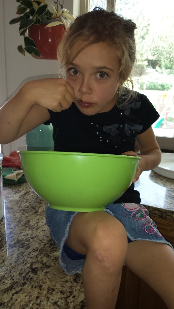 Magnolia slurping peach juice