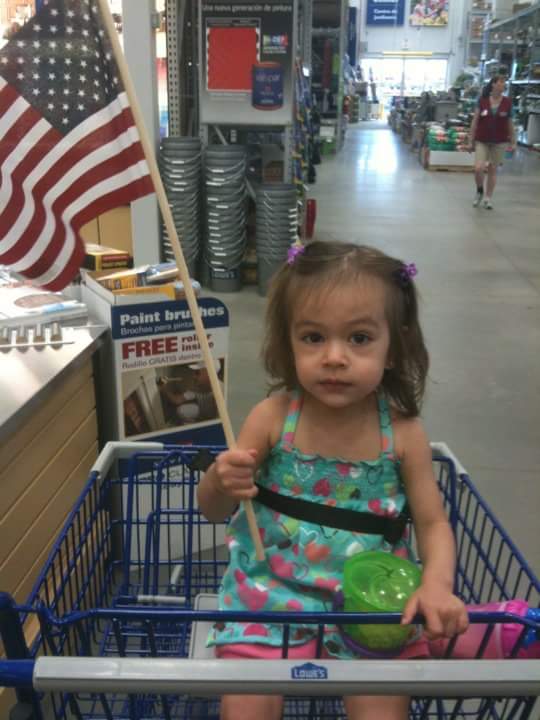 Kaiya was may two or three when she knew she was proud to be an American!