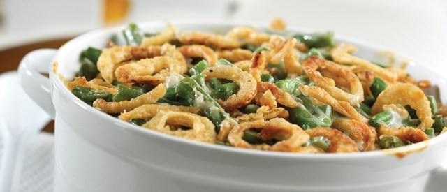I found this photo on Campbell Soup's web page. It looks like nobody's green bean casserole ever.