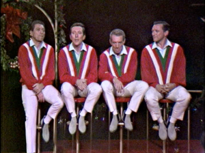 Singer Andy Williams and his brothers proudly wear their Christmas sweaters. Admittedly, this was back in the 1960s.
